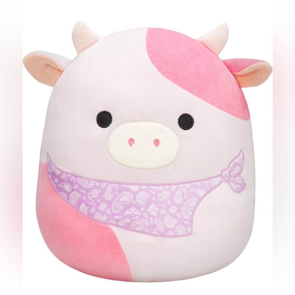 Squishmallow 14” Reshma Pink Cow Bandana Plush Amazon Exclusive NWT